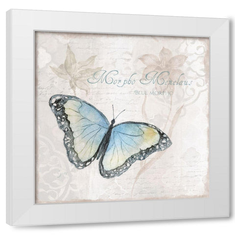 Postcard Butterfly III White Modern Wood Framed Art Print by Tava Studios