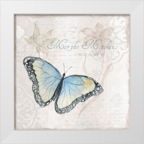 Postcard Butterfly III White Modern Wood Framed Art Print by Tava Studios