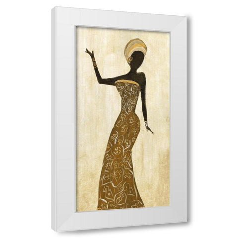 African Dance I White Modern Wood Framed Art Print by Shaternik, Julia