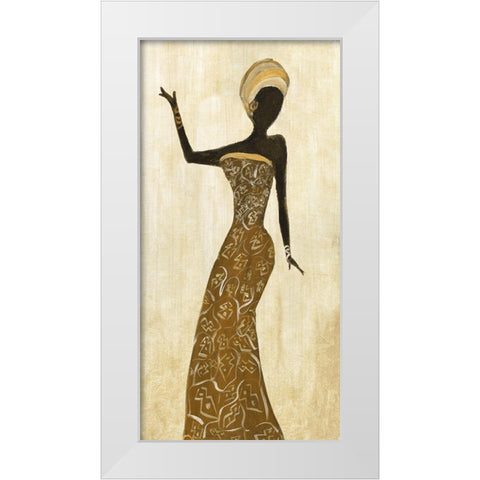 African Dance I White Modern Wood Framed Art Print by Shaternik, Julia