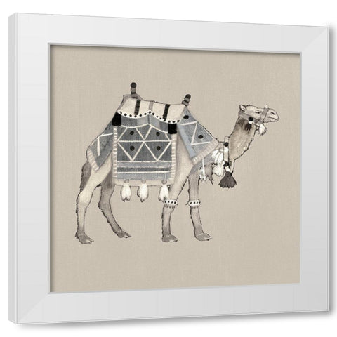Exotic Camel I White Modern Wood Framed Art Print by Tava Studios