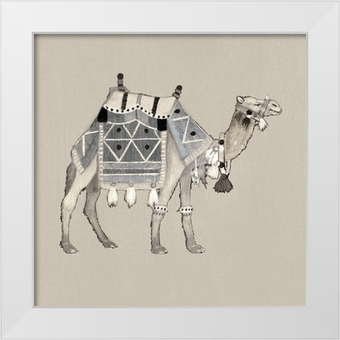 Exotic Camel I White Modern Wood Framed Art Print by Tava Studios