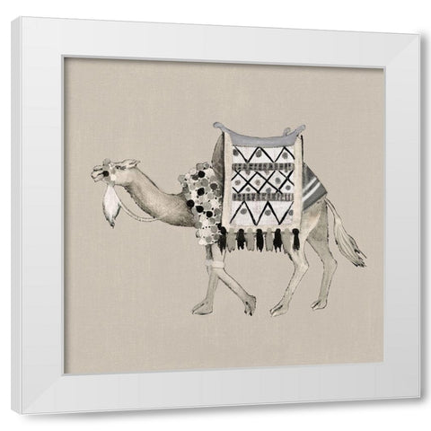 Exotic Camel II White Modern Wood Framed Art Print by Tava Studios