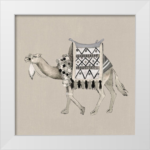 Exotic Camel II White Modern Wood Framed Art Print by Tava Studios