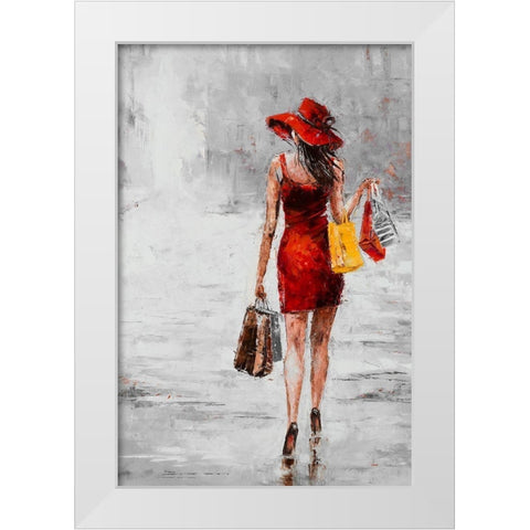 City Shopping II White Modern Wood Framed Art Print by Kowalik, Jolanta
