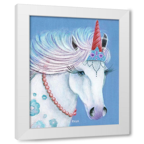 Unicorn I White Modern Wood Framed Art Print by Tava Studios