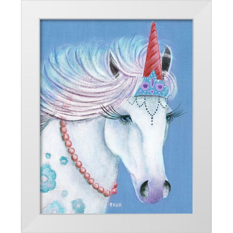 Unicorn I White Modern Wood Framed Art Print by Tava Studios