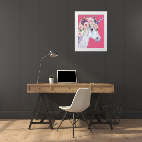 Unicorn II White Modern Wood Framed Art Print by Tava Studios