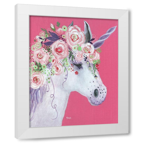 Unicorn II White Modern Wood Framed Art Print by Tava Studios