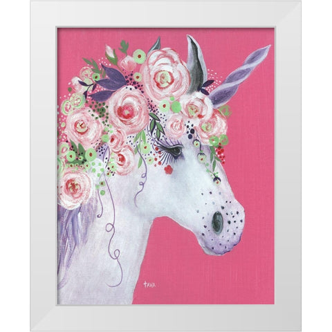 Unicorn II White Modern Wood Framed Art Print by Tava Studios