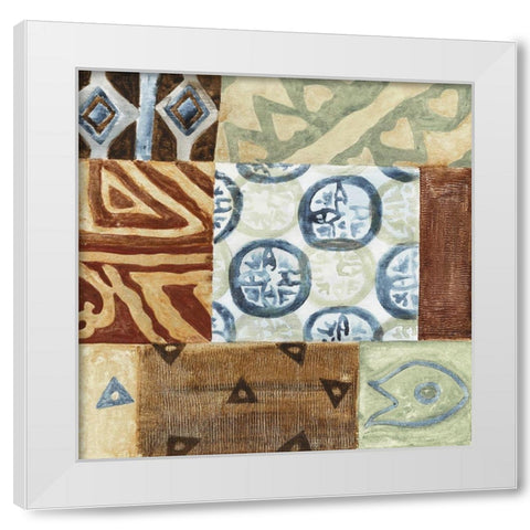 Patterns of Africa I White Modern Wood Framed Art Print by Tava Studios