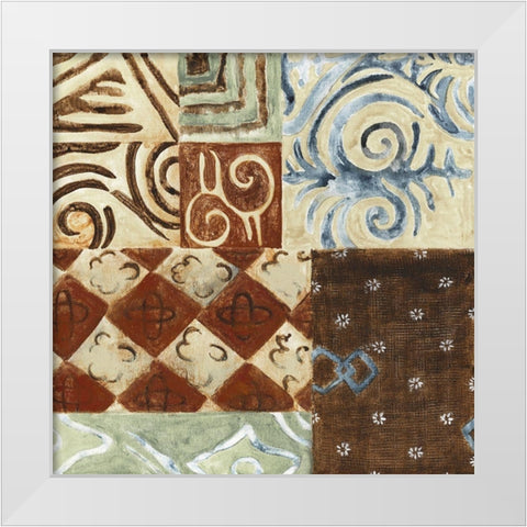 Patterns of Africa II White Modern Wood Framed Art Print by Tava Studios