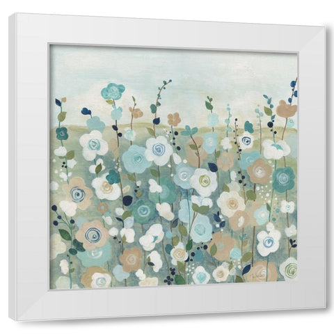 Whimsy Garden White Modern Wood Framed Art Print by Tava Studios