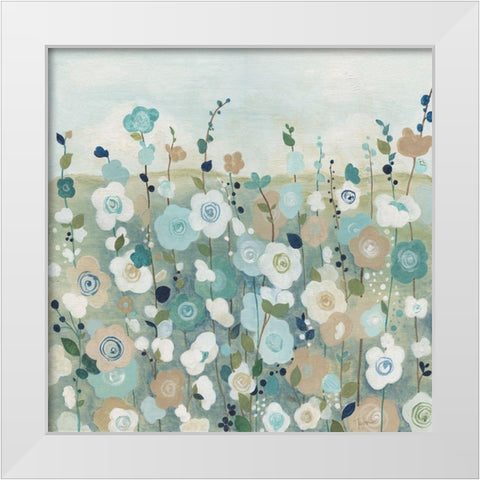 Whimsy Garden White Modern Wood Framed Art Print by Tava Studios