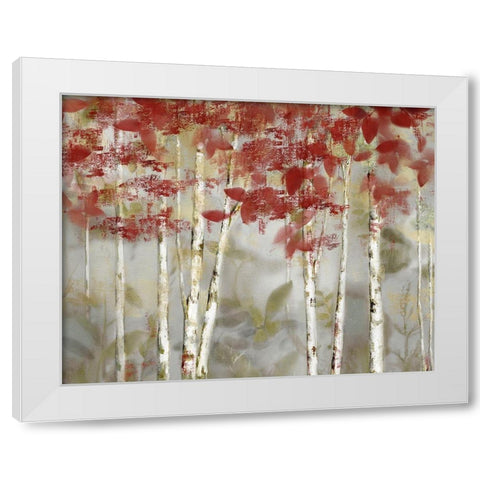 Autumn Forest White Modern Wood Framed Art Print by Nan