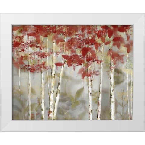 Autumn Forest White Modern Wood Framed Art Print by Nan