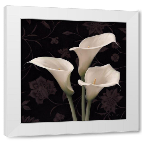 Calla Elegante White Modern Wood Framed Art Print by Levashov, Igor