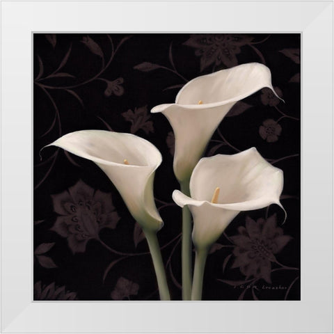 Calla Elegante White Modern Wood Framed Art Print by Levashov, Igor