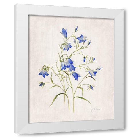 Blue Botanical I White Modern Wood Framed Art Print by Tava Studios