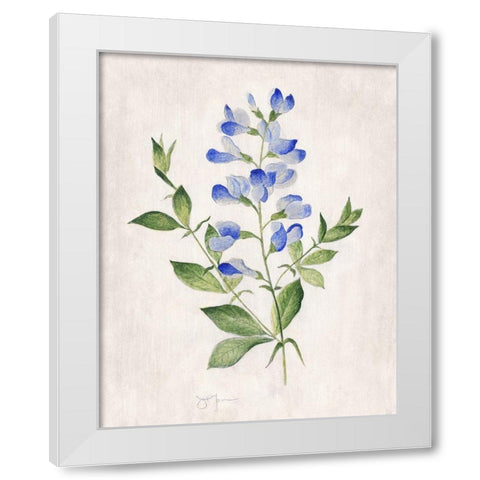 Blue Botanical II White Modern Wood Framed Art Print by Tava Studios