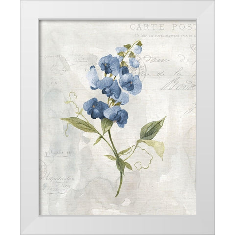 Blue Linen Sweet White Modern Wood Framed Art Print by Robinson, Carol