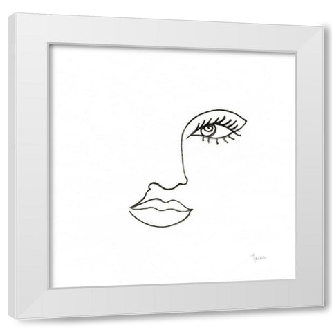 Vogue Look I White Modern Wood Framed Art Print by Tava Studios