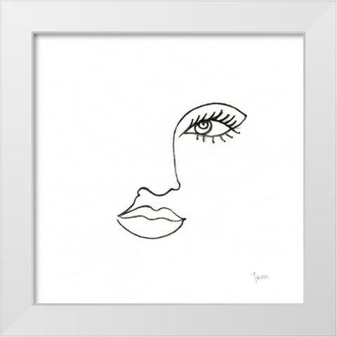Vogue Look I White Modern Wood Framed Art Print by Tava Studios