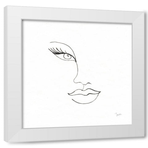 Vogue Look II White Modern Wood Framed Art Print by Tava Studios