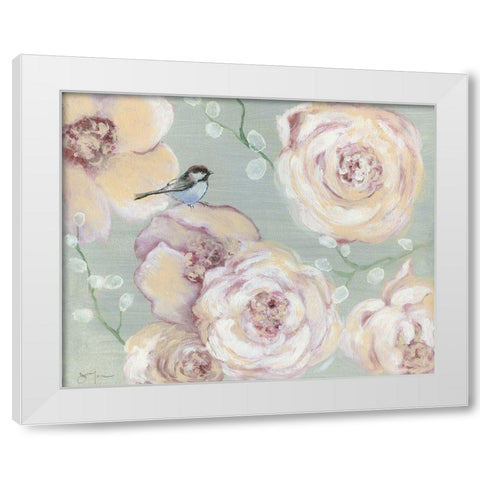 Blush Melody White Modern Wood Framed Art Print by Tava Studios