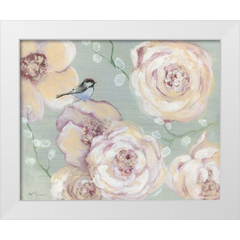 Blush Melody White Modern Wood Framed Art Print by Tava Studios
