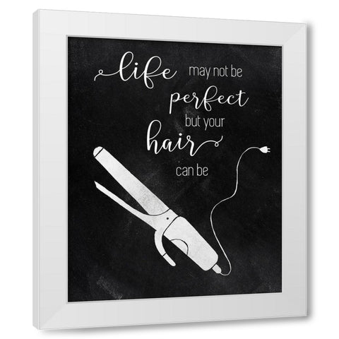 Perfect Hair White Modern Wood Framed Art Print by Tava Studios