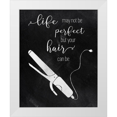 Perfect Hair White Modern Wood Framed Art Print by Tava Studios