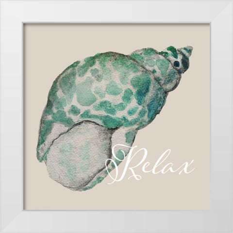 Relax White Modern Wood Framed Art Print by Tava Studios