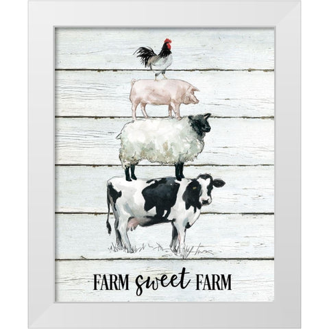 Farm Sweet Farm White Modern Wood Framed Art Print by Robinson, Carol