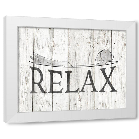 Contemporary Relax White Modern Wood Framed Art Print by Tava Studios