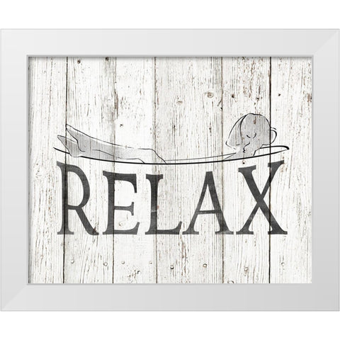 Contemporary Relax White Modern Wood Framed Art Print by Tava Studios