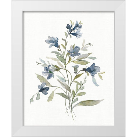 Linen Botanical Navy III White Modern Wood Framed Art Print by Robinson, Carol