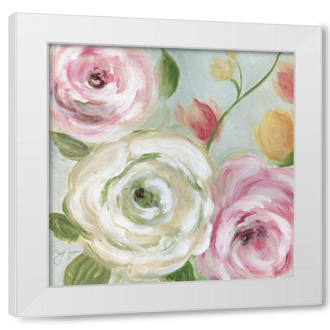 Rose Garden White Modern Wood Framed Art Print by Tava Studios