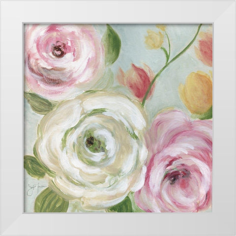 Rose Garden White Modern Wood Framed Art Print by Tava Studios