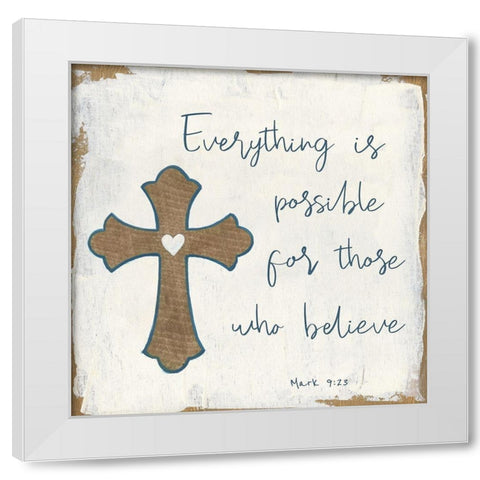 Everything is Possible White Modern Wood Framed Art Print by Tava Studios