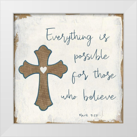 Everything is Possible White Modern Wood Framed Art Print by Tava Studios