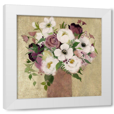 Plum Gorgeous White Modern Wood Framed Art Print by Tava Studios