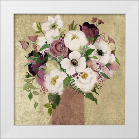 Plum Gorgeous White Modern Wood Framed Art Print by Tava Studios