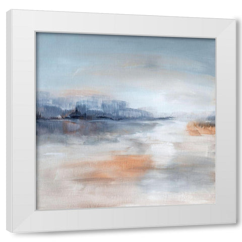 Aqua Terra White Modern Wood Framed Art Print by Nan