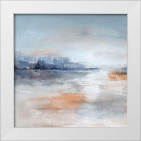 Aqua Terra White Modern Wood Framed Art Print by Nan