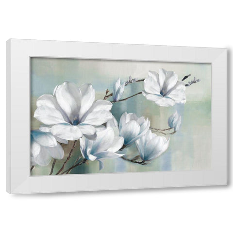 Spring Magnolias White Modern Wood Framed Art Print by Daniels, Rogier
