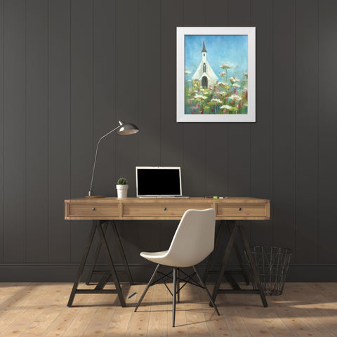 Country Church I White Modern Wood Framed Art Print by Tava Studios