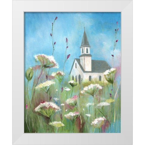Country Church II White Modern Wood Framed Art Print by Tava Studios