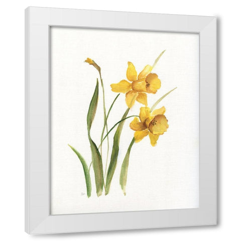 Ochre Botanical I White Modern Wood Framed Art Print by Nan