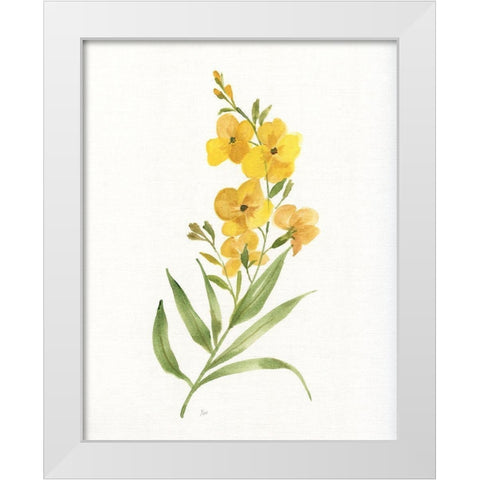 Ochre Botanical II White Modern Wood Framed Art Print by Nan